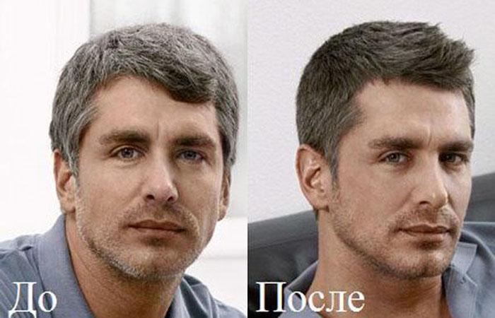 Окрашивание волос для мужчин фото до и после