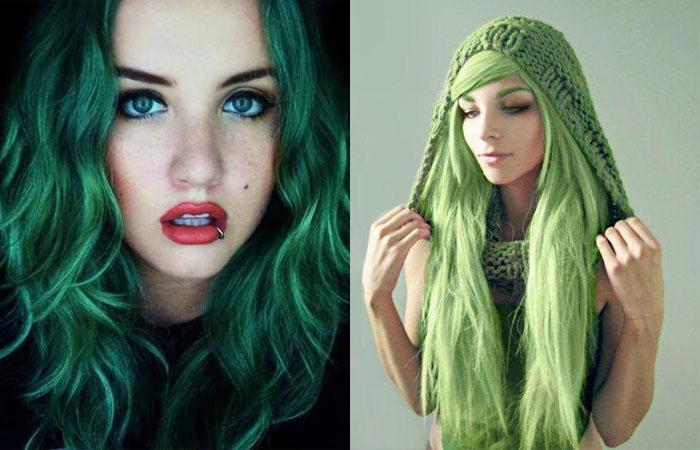 Черно Зеленые Волосы Фото