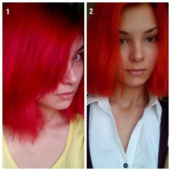 Как будет выглядеть рыжий цвет тоники на темных волосах